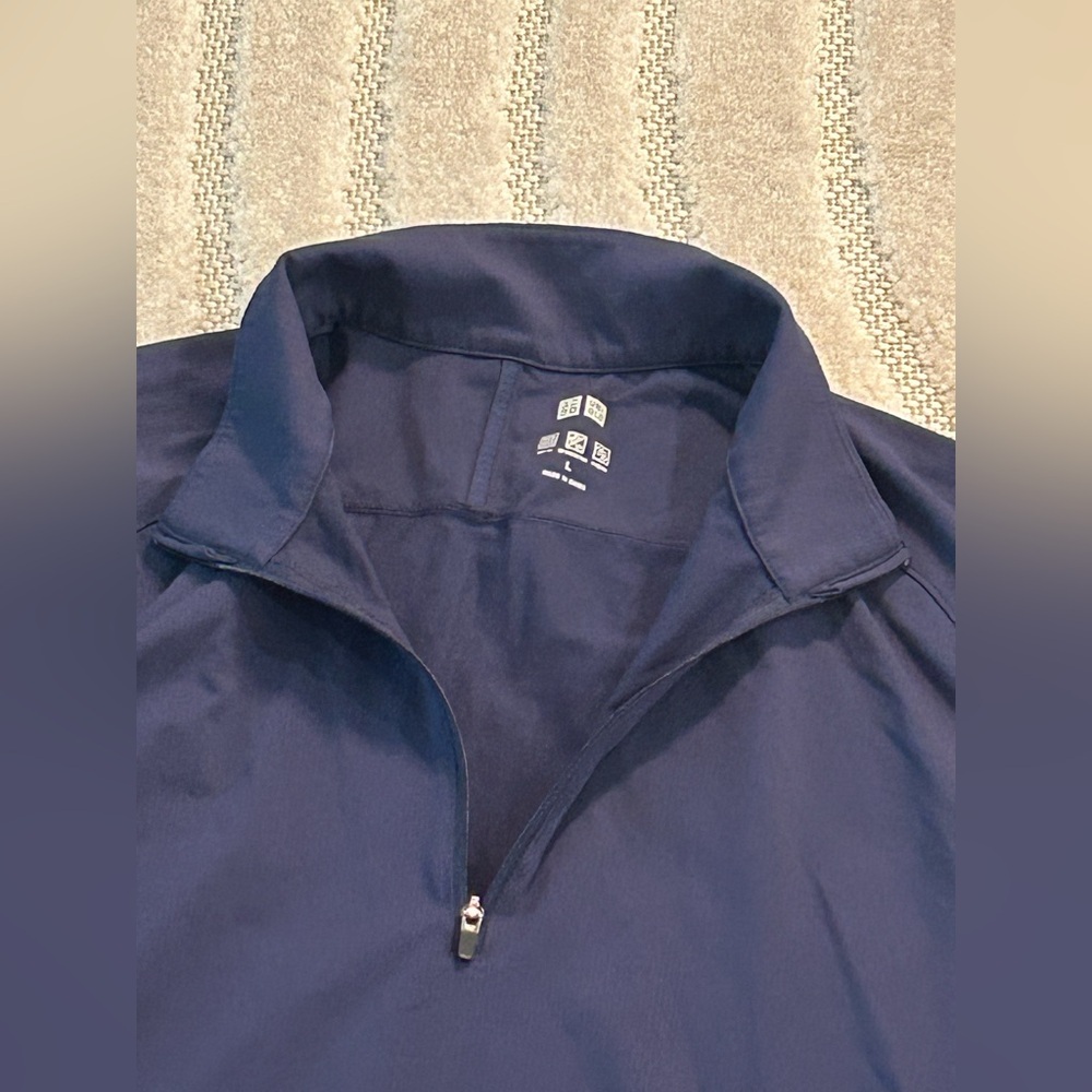 Uniqlo DRY-EX UV Protection Half-Zip T-Shirt Jacket Pullover in Blue - L - Picture 8 of 13